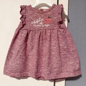 Mauve Baby Girl Dress with Apple Detail